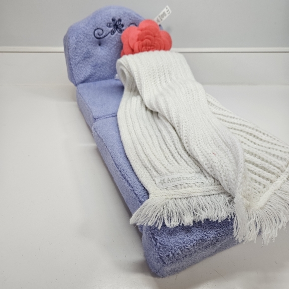 American Girl Doll Truly Me SIT and SNOOZE Blue CHAIR Daybed BLANKET Pillow BED - Picture 2 of 4